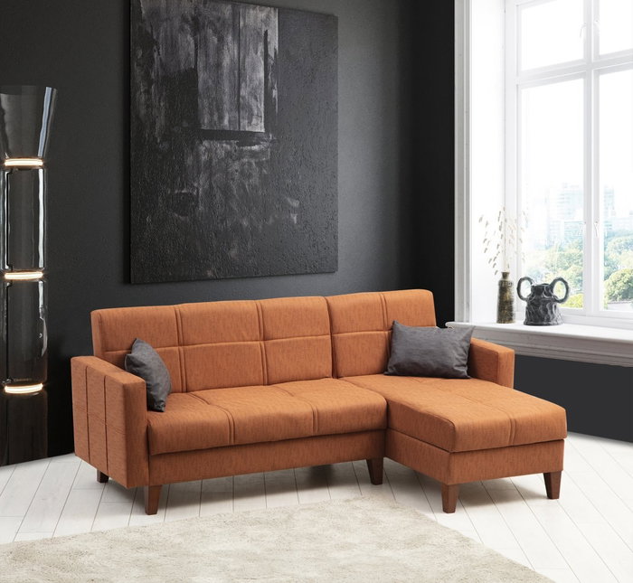Atelier Del Sofa Polya Sofá Cama Esquinero Rojo Teja